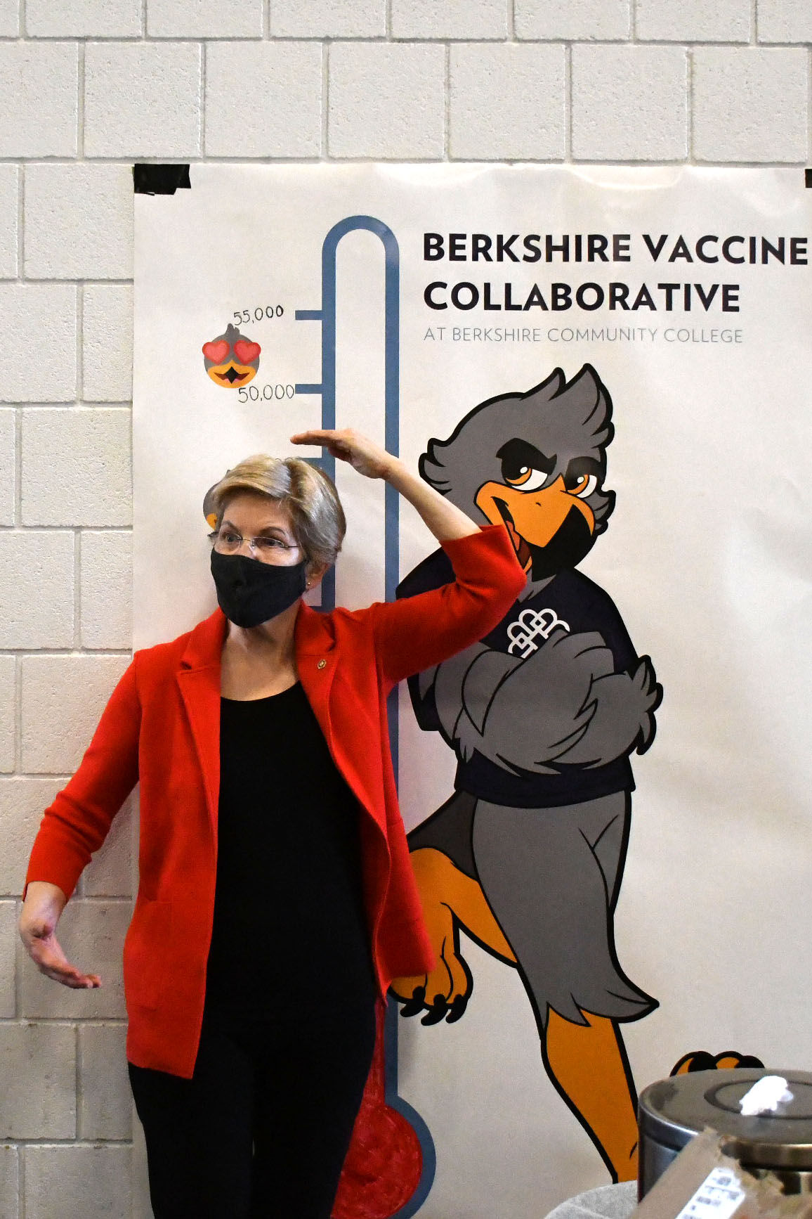 Senator Elizabeth Warren visits BCC vaccination site in Pittsfield on Saturday 6
